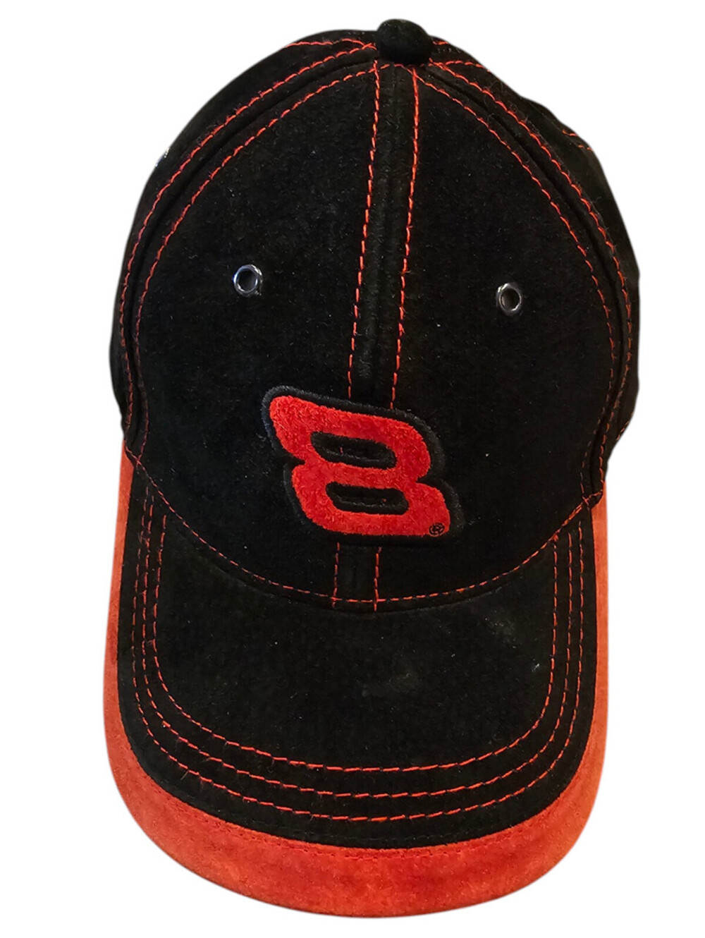 Wilsons Leather Black Leather #8 Nascar Baseball Hat Ballcap Officially Licensed